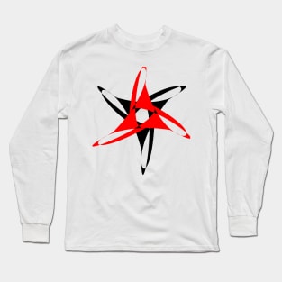 Red and Black Windmill Long Sleeve T-Shirt